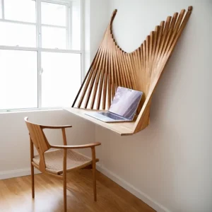 Foldable Wall-Mounted Solid Wood Desk