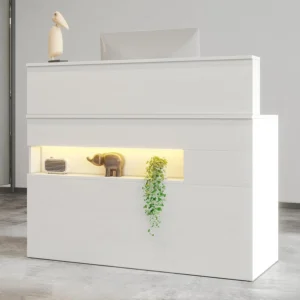 Reception Desk with LED Lights & Power Outlets